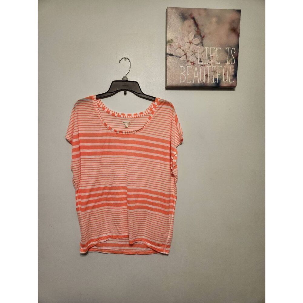 Aerie American Eagle size L Pink Striped Tshirt Top Tee